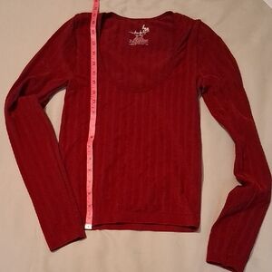 Intimately Free People Deep Red Long Sleeve Top,  XS/S